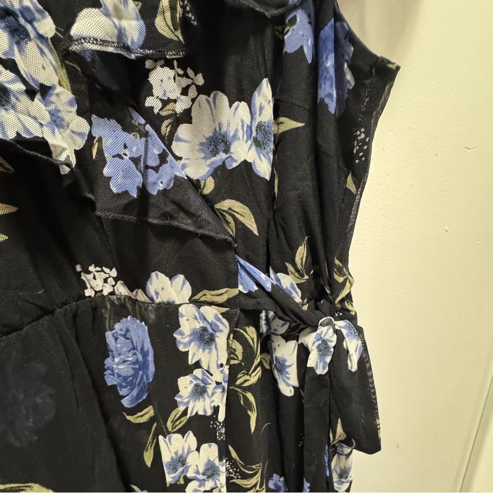 Addition Elle Floral Ruffled Mesh Midi Dress Size 3X - Picture 7 of 16